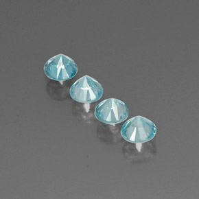 Pedras preciosas de zircão azul natural de  ct, corte redondo, VVS