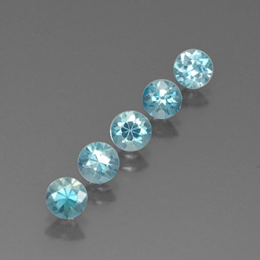 Pedras preciosas de zircão azul natural de  ct, corte redondo, VVS