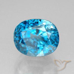 Zircão Azul Natural 6.82ct, oval, VVS