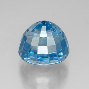 Zircão azul natural 7,38ct, corte oval, VVS