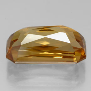 Zircão amarelo natural 8,32ct, corte esmeralda, VVS