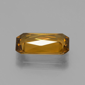 Zircão amarelo natural 6,47ct, corte esmeralda, VVS