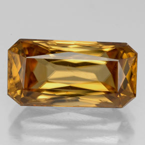 Zircão ouro natural 8,12ct, corte esmeralda, VVS