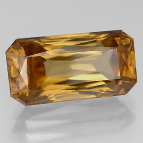 Zircão ouro natural 8,12ct, corte esmeralda, VVS