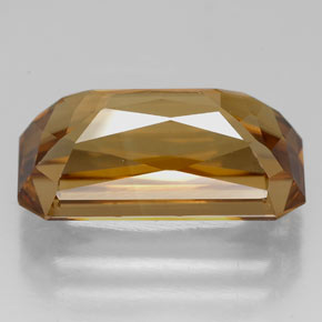 Zircão ouro natural 8,12ct, corte esmeralda, VVS