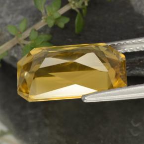 Zircão ouro natural 9,67ct, corte esmeralda, VVS-VS
