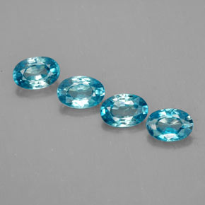 Pedras preciosas de zircão azul natural de  ct, corte oval, VVS