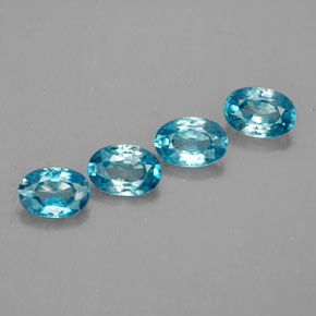 Pedras preciosas de zircão azul natural de  ct, corte oval, VVS