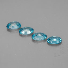 Pedras preciosas de zircão azul natural de  ct, corte oval, VVS