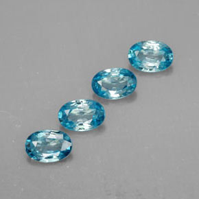 Pedras preciosas de zircão azul natural de  ct, corte oval, VVS