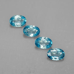 Pedras preciosas de zircão azul natural de  ct, corte oval, VVS
