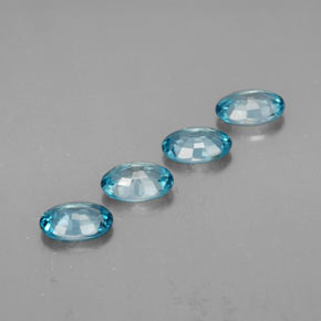 Pedras preciosas de zircão azul natural de  ct, corte oval, VVS