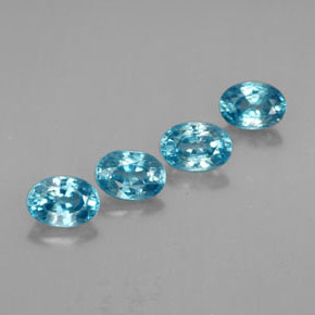 Pedras preciosas de zircão azul natural de  ct, corte oval, VVS