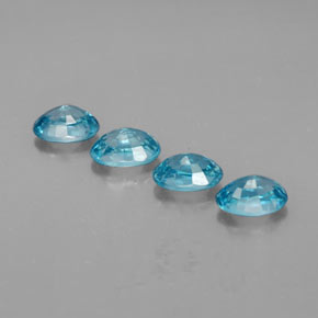 Pedras preciosas de zircão azul natural de  ct, corte oval, VVS
