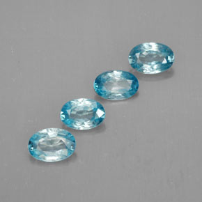 Pedras preciosas de zircão azul natural de  ct, corte oval, VVS