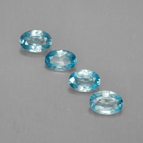 Pedras preciosas de zircão azul natural de  ct, corte oval, VVS
