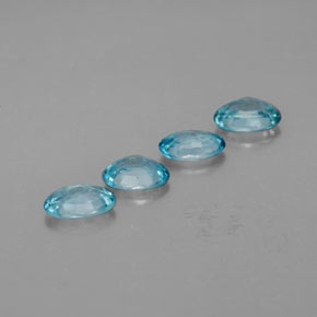 Pedras preciosas de zircão azul natural de  ct, corte oval, VVS