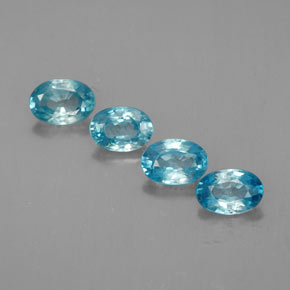 Pedras preciosas de zircão azul natural de  ct, corte oval, VVS