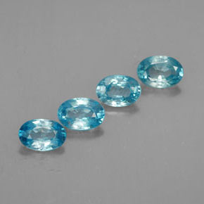 Pedras preciosas de zircão azul natural de  ct, corte oval, VVS