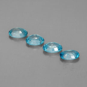 Pedras preciosas de zircão azul natural de  ct, corte oval, VVS