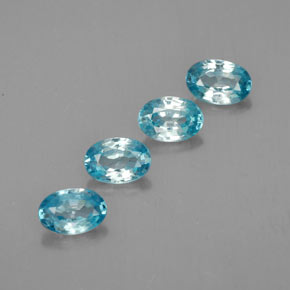Pedras preciosas de zircão azul natural de  ct, corte oval, VVS-VS