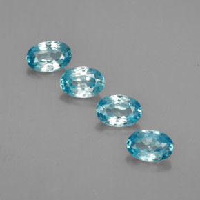 Pedras preciosas de zircão azul natural de  ct, corte oval, VVS-VS