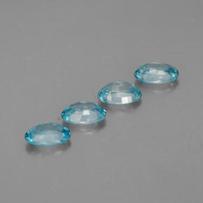 Pedras preciosas de zircão azul natural de  ct, corte oval, VVS-VS