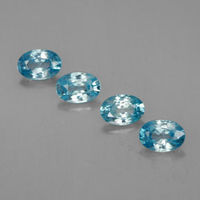 Pedras preciosas de zircão azul natural de 2,74 ct, corte oval, VVS