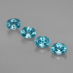 Pedras preciosas de zircão azul natural de  ct, corte oval, VVS