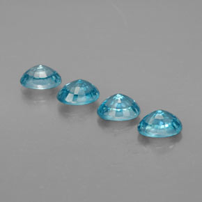 Pedras preciosas de zircão azul natural de  ct, corte oval, VVS