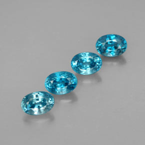Pedras preciosas de zircão azul natural de  ct, corte oval, VVS