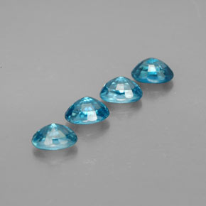 Pedras preciosas de zircão azul natural de  ct, corte oval, VVS