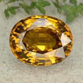 Zircão amarelo natural 47,35ct, corte oval, VVS