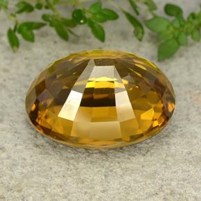 Zircão amarelo natural 47,35ct, corte oval, VVS