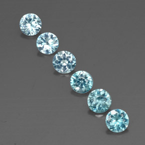 Pedras preciosas de zircão azul natural de  ct, corte redondo, VVS-VS