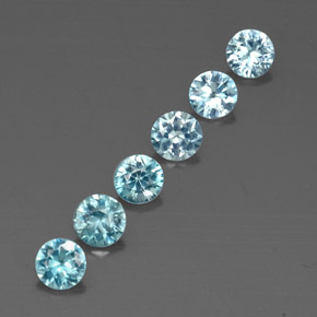 Pedras preciosas de zircão azul natural de  ct, corte redondo, VVS-VS