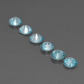 Pedras preciosas de zircão azul natural de  ct, corte redondo, VVS-VS