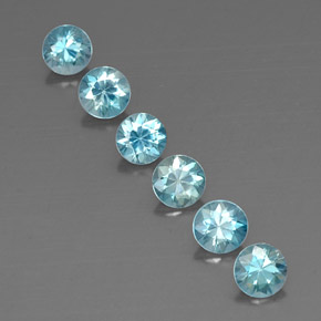 Pedras preciosas de zircão azul natural de 3,29 ct, corte redondo, VVS-VS