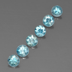 Pedras preciosas de zircão azul natural de 3,29 ct, corte redondo, VVS-VS