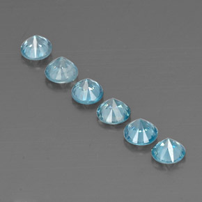 Pedras preciosas de zircão azul natural de 3,29 ct, corte redondo, VVS-VS