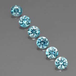Pedras preciosas de zircão azul natural de  ct, corte redondo, VVS-VS