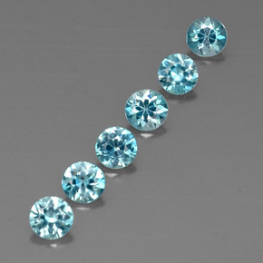 Pedras preciosas de zircão azul natural de  ct, corte redondo, VVS-VS