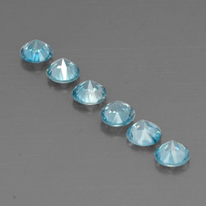 Pedras preciosas de zircão azul natural de  ct, corte redondo, VVS-VS