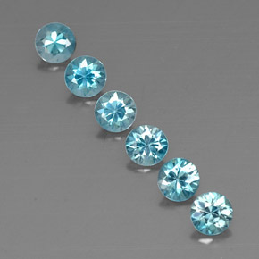 Pedras preciosas de zircão azul natural de  ct, corte redondo, VVS-VS