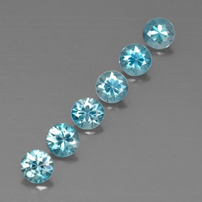 Pedras preciosas de zircão azul natural de  ct, corte redondo, VVS-VS