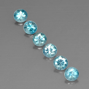 Pedras preciosas de zircão azul natural de  ct, corte redondo, VVS-VS