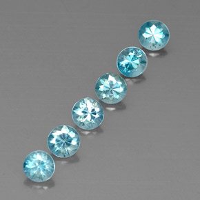 Pedras preciosas de zircão azul natural de  ct, corte redondo, VVS-VS