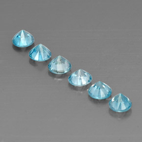Pedras preciosas de zircão azul natural de  ct, corte redondo, VVS-VS