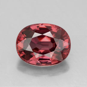 Zircão Vermelho rosado Natural 3.29ct, Corte Oval, VVS-VS