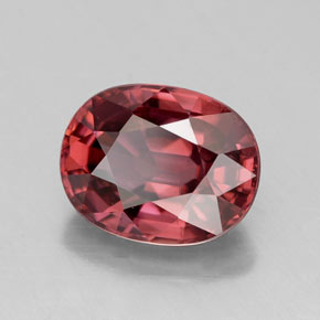 Zircão Vermelho rosado Natural 3.29ct, Corte Oval, VVS-VS